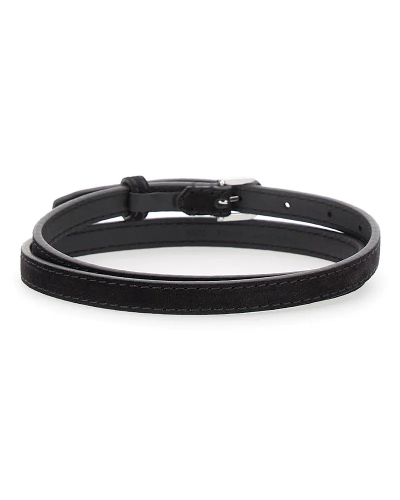 Totême Women's Brown Suede Belt With Logo Detail Brown