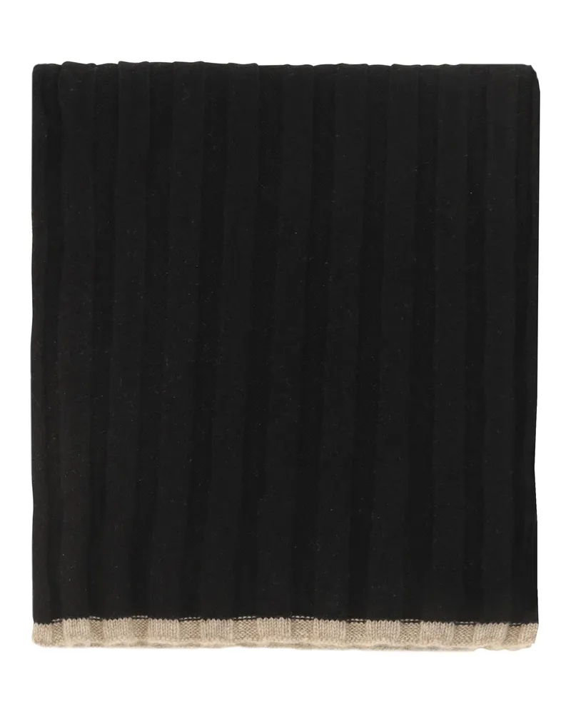 Brunello Cucinelli Men's Cashmere Scarf Black-Brown (capra Hircus) Black/brown Scarfs Black