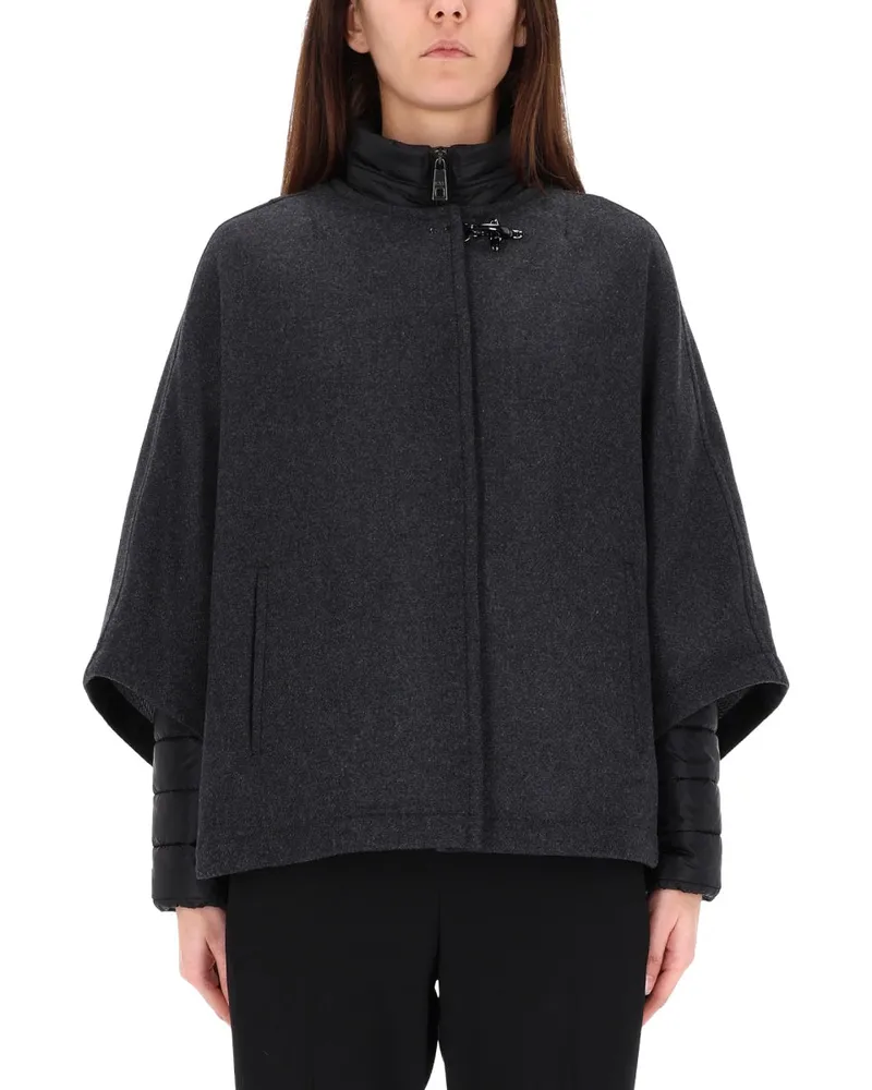Fay Double-Face Wool Cape — Gray Gray