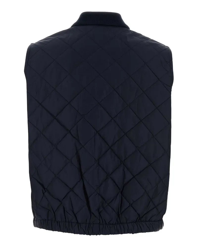 Prada Women's Navy Blue Re-Nylon Sleeveless Jacket Royal Giubbini Navy
