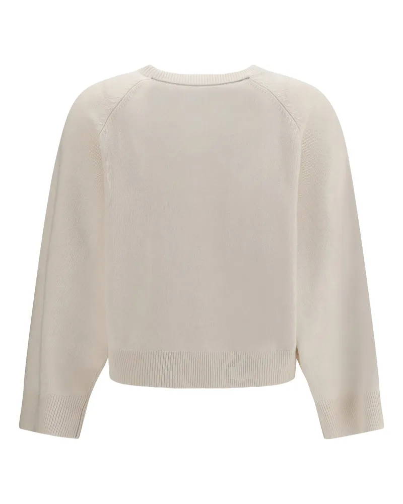 Brunello Cucinelli Women's Cashmere Crew-Neck Sweater English White T-Shirts & Jerseys White