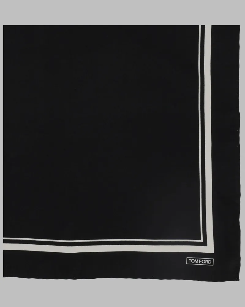 Tom Ford Silk Pocket Square — Black Black