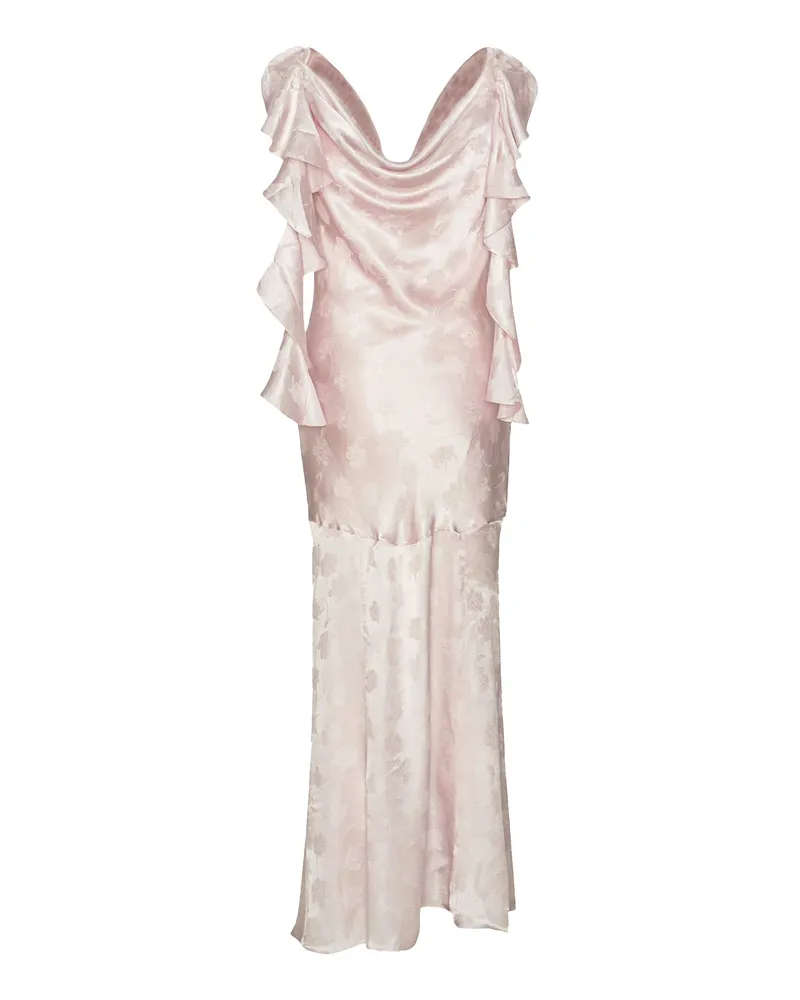 ROTATE Birger Christensen Women's Maxi Dress Waterfall Orchid Ice Main: Polyester (recycled) Evening Suits Pink