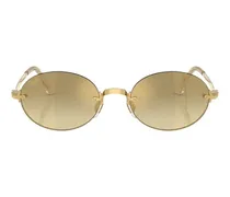 0RB3929 Oval Metal Frame Sunglasses — Gold