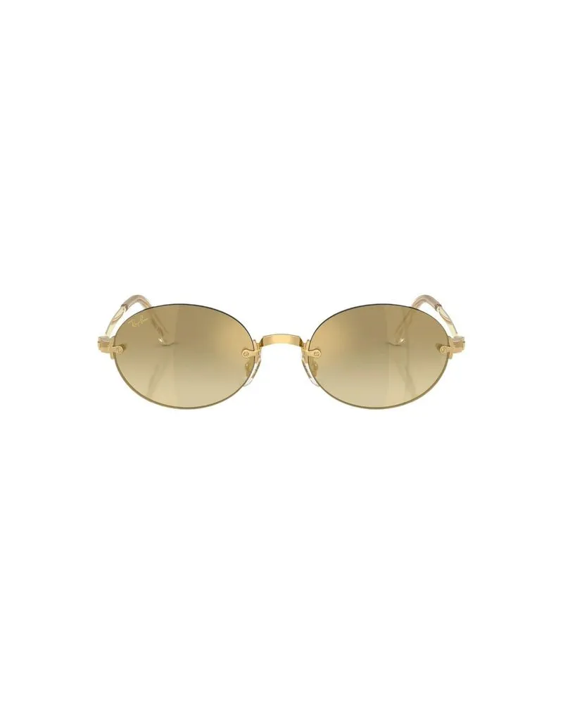 Ray Ban 0RB3929 Oval Metal Frame Sunglasses — Gold Gold