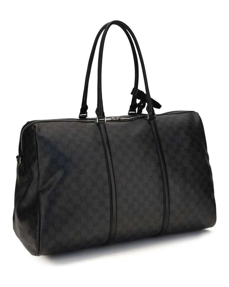 Gucci Women's Travel Bag Gg Web Stripe Black Black-Black Fabric Shoulder Black/black Black