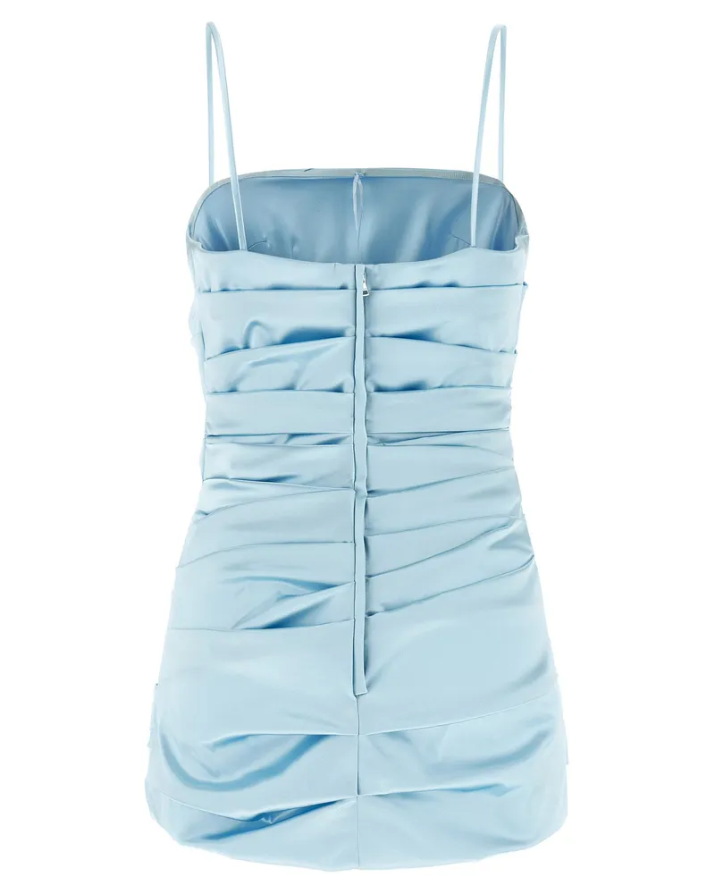 Dolce & Gabbana Stretch Satin Draped Dress — Light Blue Light
