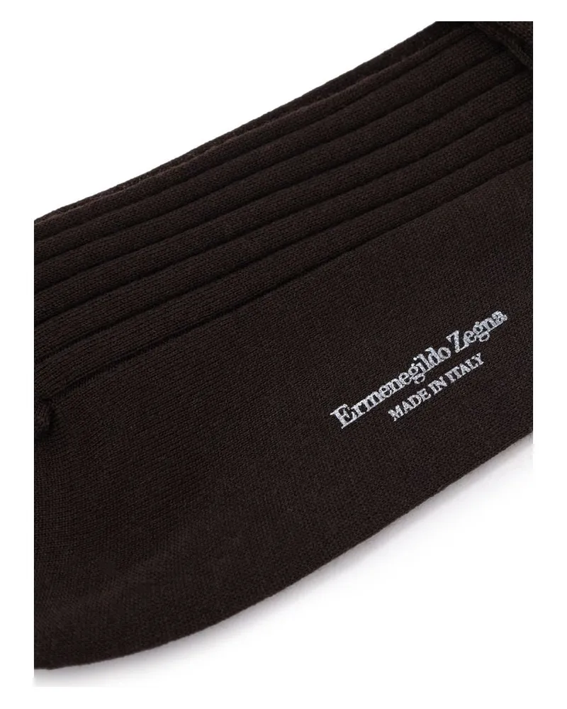 Ermenegildo Zegna Men's Brown Wool Socks Clothing Brown