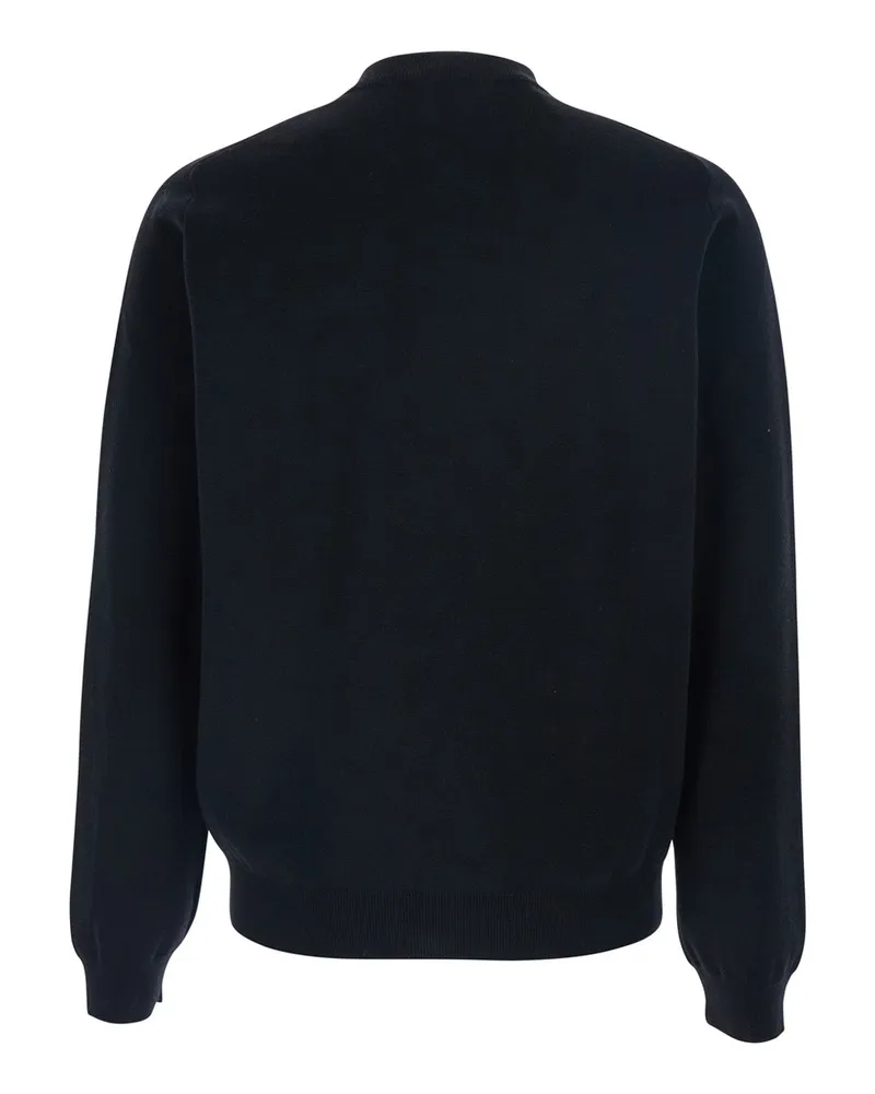 Kitsuné Men's Black Wool Sweatshirt With High Neck Sweatshirts Sweater Black
