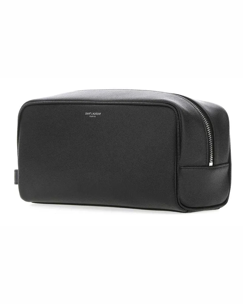 Saint Laurent Nero Calf Skin Beauty Case Accessory Black