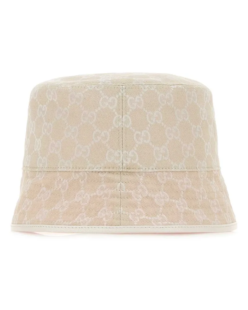 Gucci Women's Fedora Gg Monogram Jacquard Bucket Hat Beige Polyester Cotton Nylon Beige