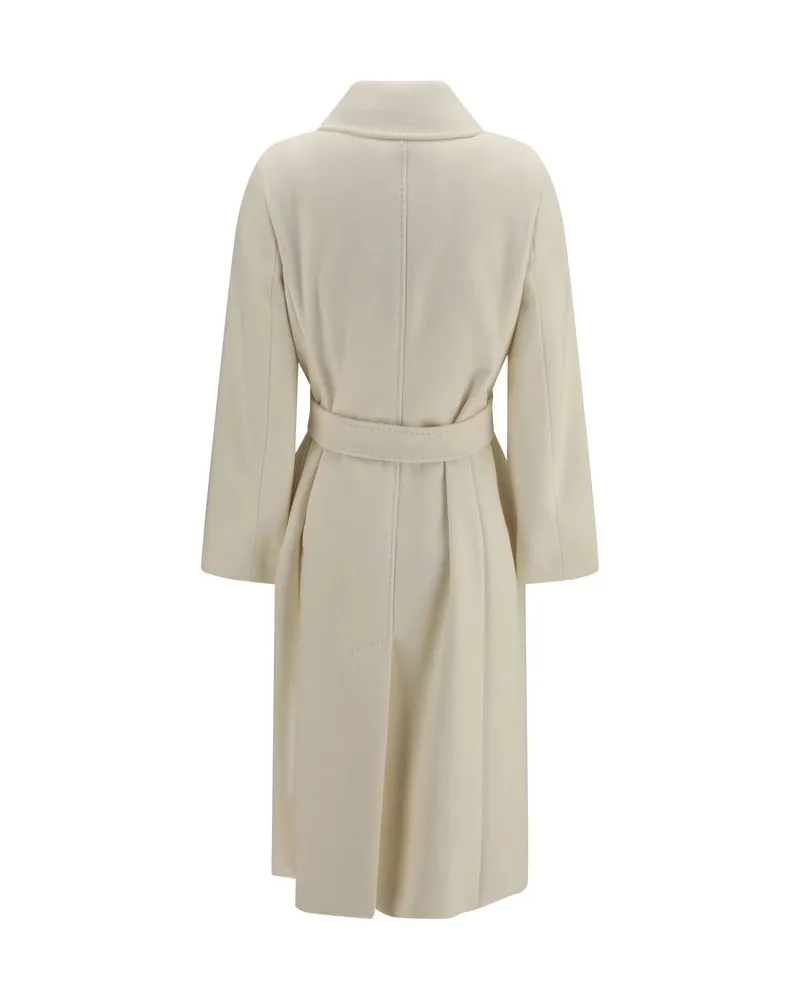 Max Mara Women's White Wool Oves Aries Coat Clothing White