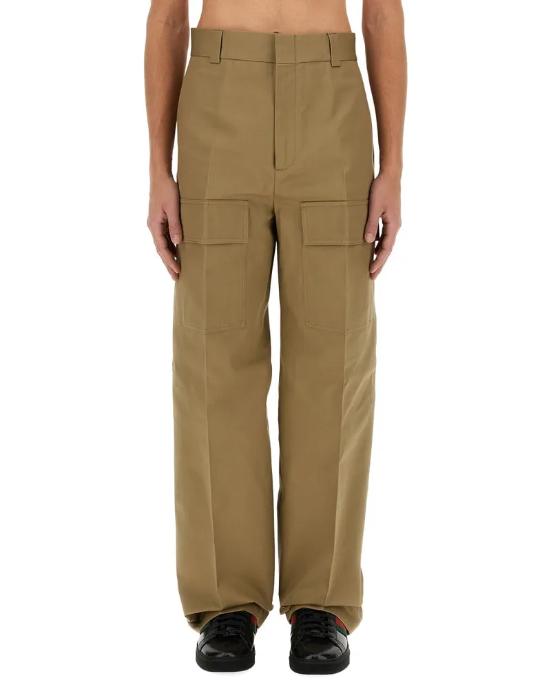 Gucci Cotton Cargo Pants — Beige Beige