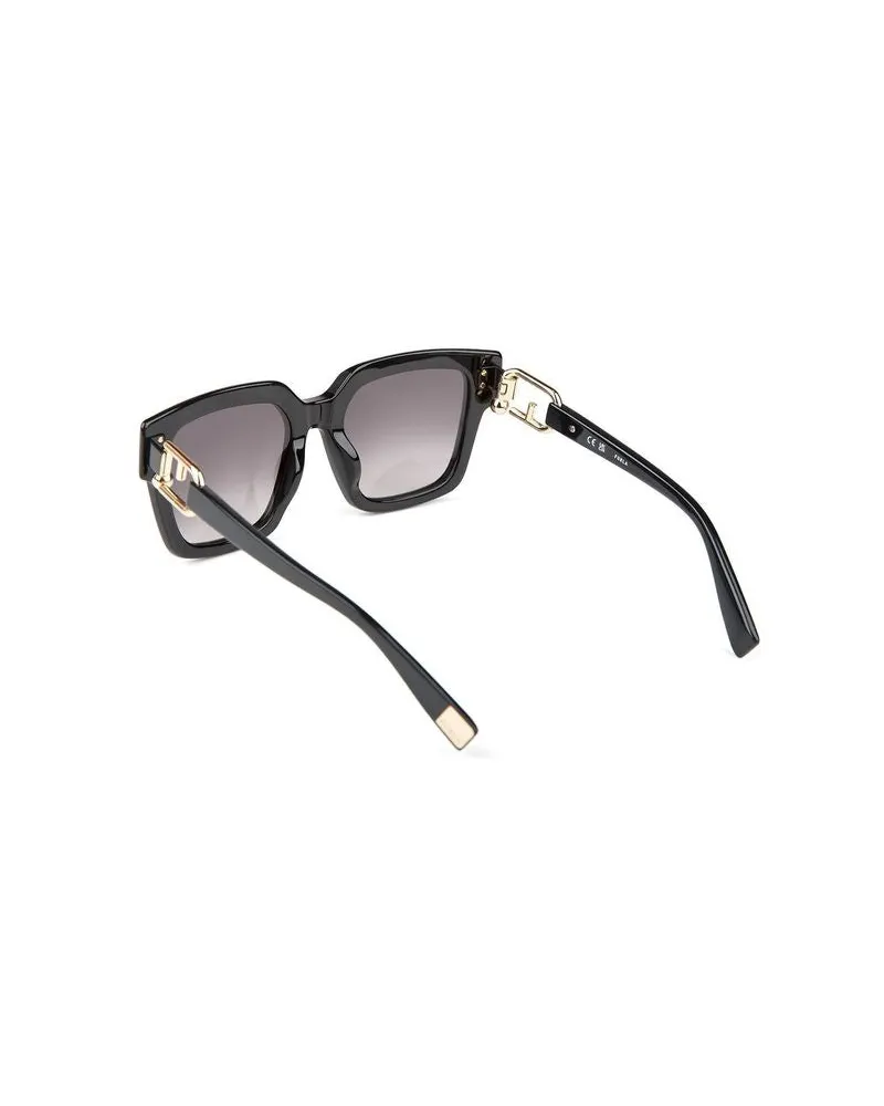 Furla Women's Sunglasses Glossy Black Acetate Eyewear Black