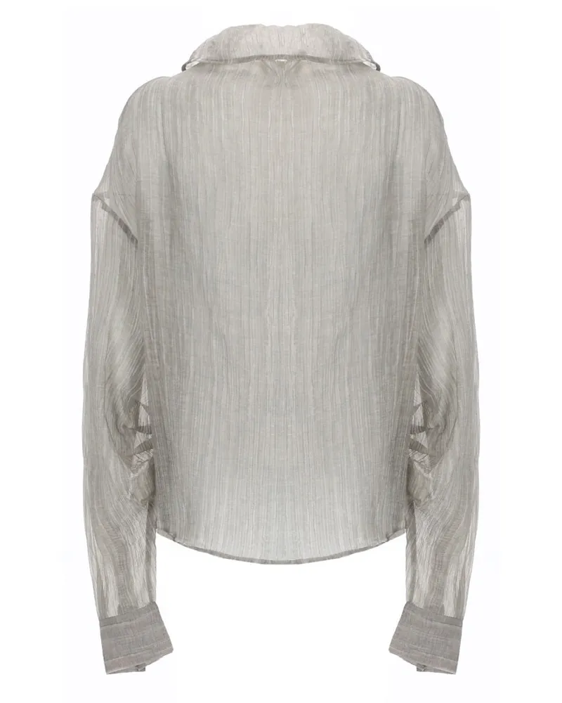 The Garment Women's Blue Delphia Relaxed Fit Top Grey Lyocell Tops Gray