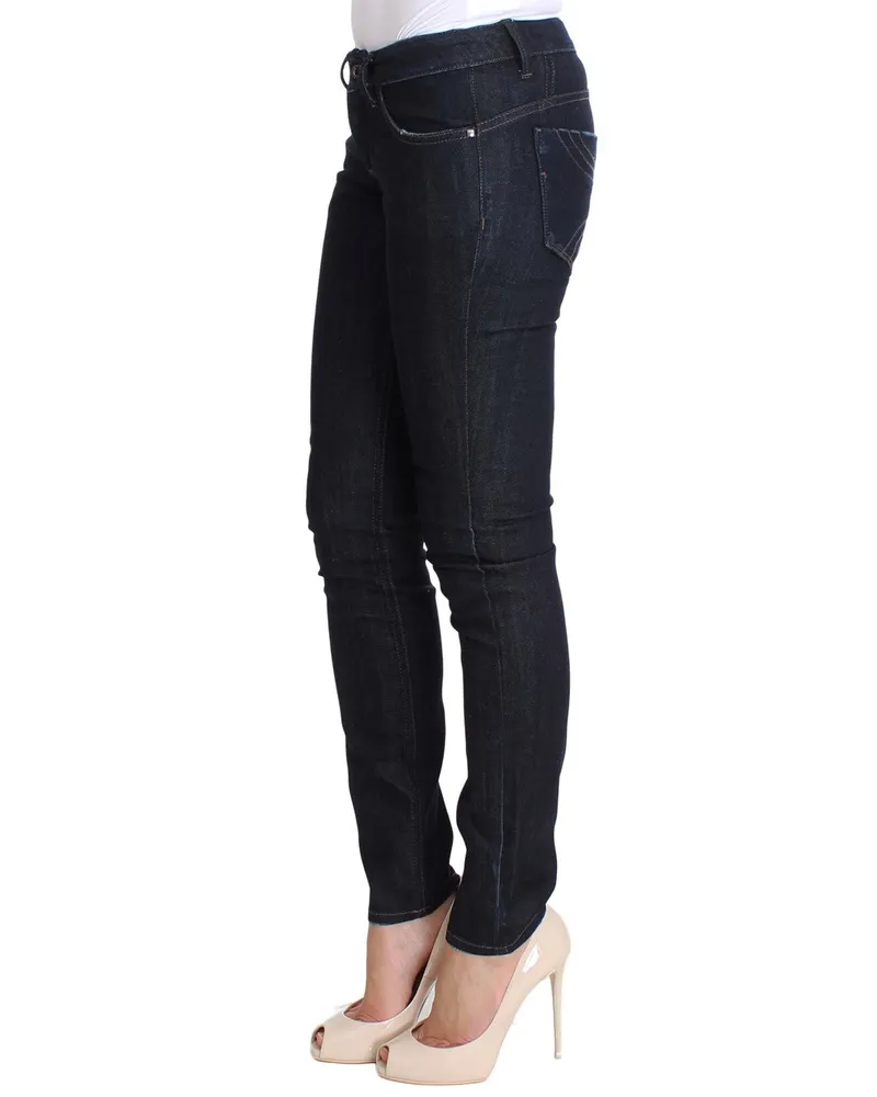 CoSTUME NATIONAL Women's Blue Cotton Stretch Slim Fit Jeans Clothing Blue