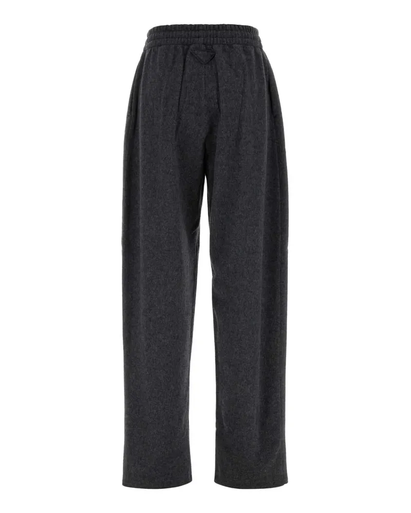 Prada Women Dark Grey Wool Blend Pant Ardesia Pantaloni Trousers Gray