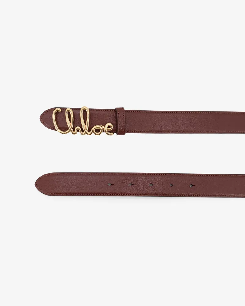 Chloé Women Leather Belt Brown Brown