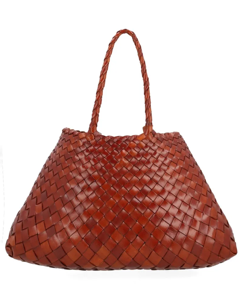 Dragon Diffusion Women's Leather Shoulder Bag Santa Croce Brown Brown