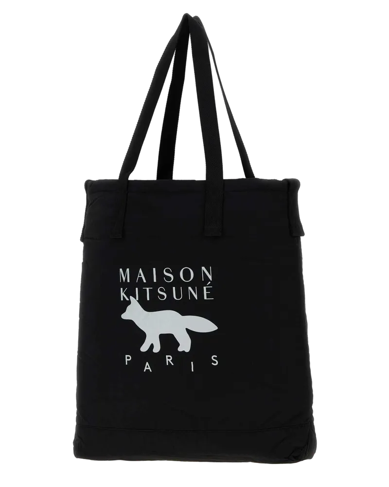 Kitsuné Nylon Tote Bag — Black Black