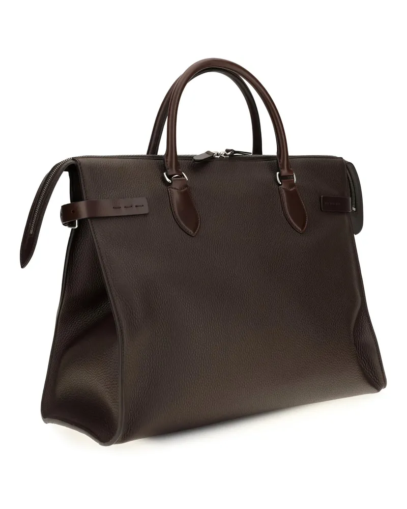 Valentino Garavani Men's Top Handle Bag Antibes Oak Brown Dark Brown-Oak Calf Leather Shoulder Brown/oak Brown