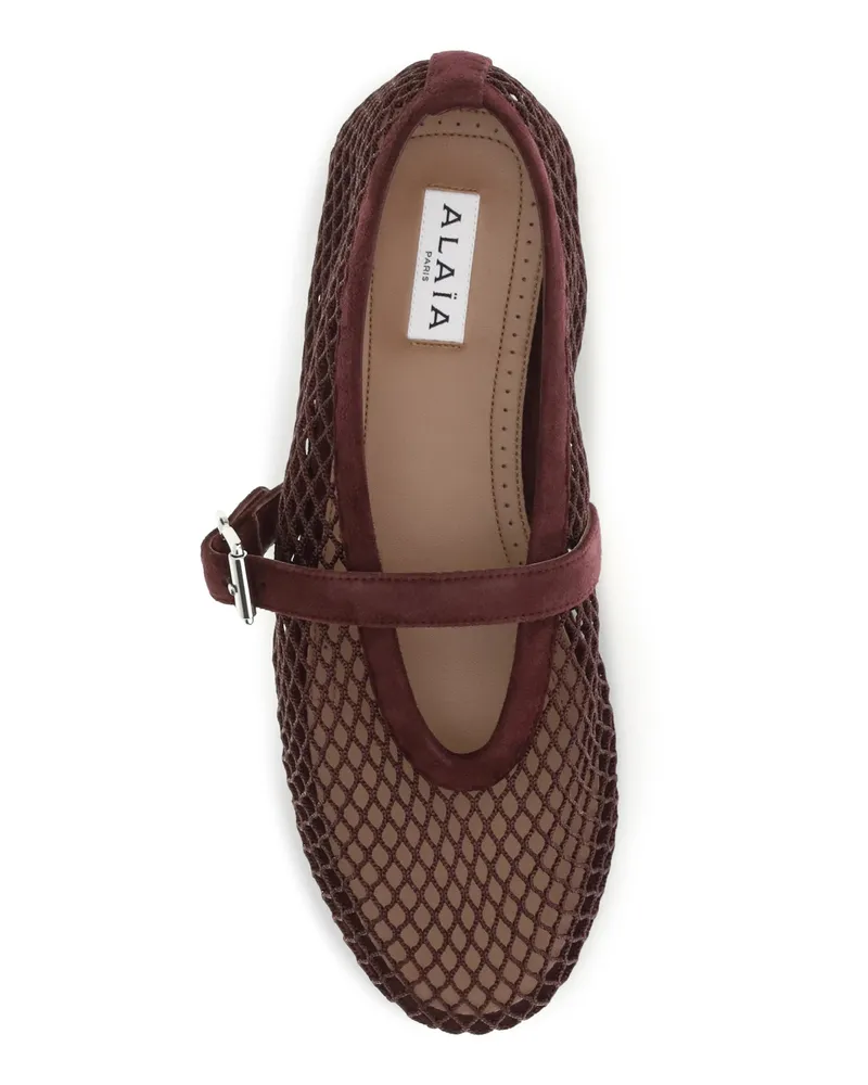 Alaïa Women's Mesh Ballerinas Garnet Red Upper: Lambskin Ballerina Shoes Red