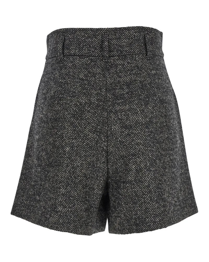Max Mara Women's Brown Virgin Wool Blend Shorts Brown