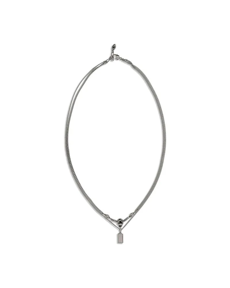 Alexander McQueen Men's Silver Brass Necklace Silver