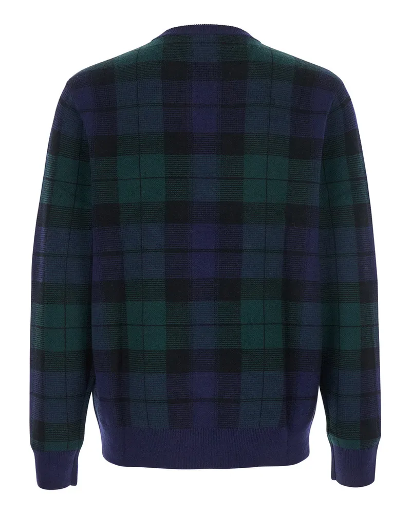 Ralph Lauren Men Blue Crewneck Sweater With Pony Embroidery Wool Tops Top Navy