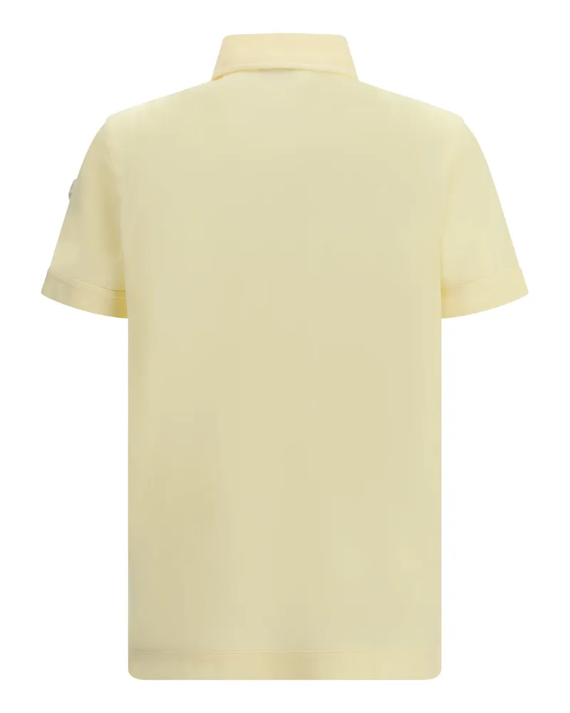 Moncler Men Cotton Piqué Polo Shirt Pastel Yellow T-shirts And Polos Yellow