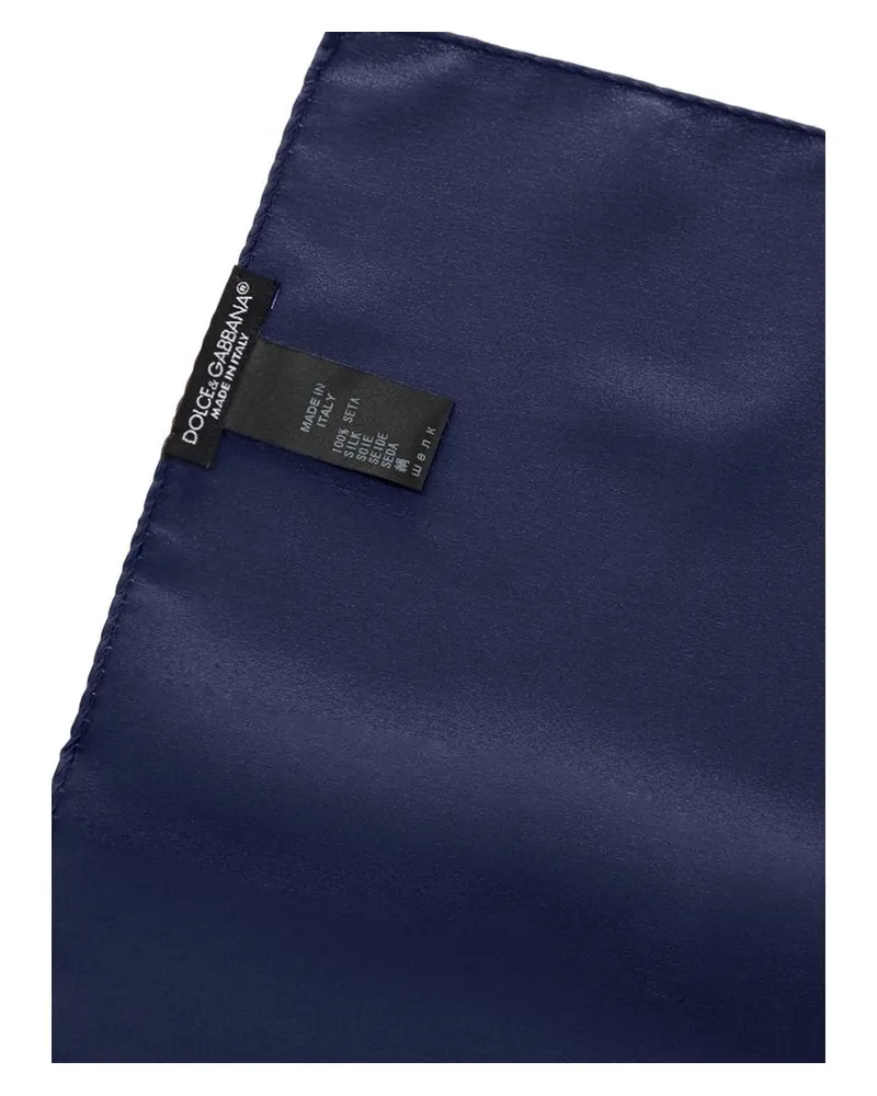 Dolce & Gabbana Men's Blue Silk Pocket Square Accessory Blue