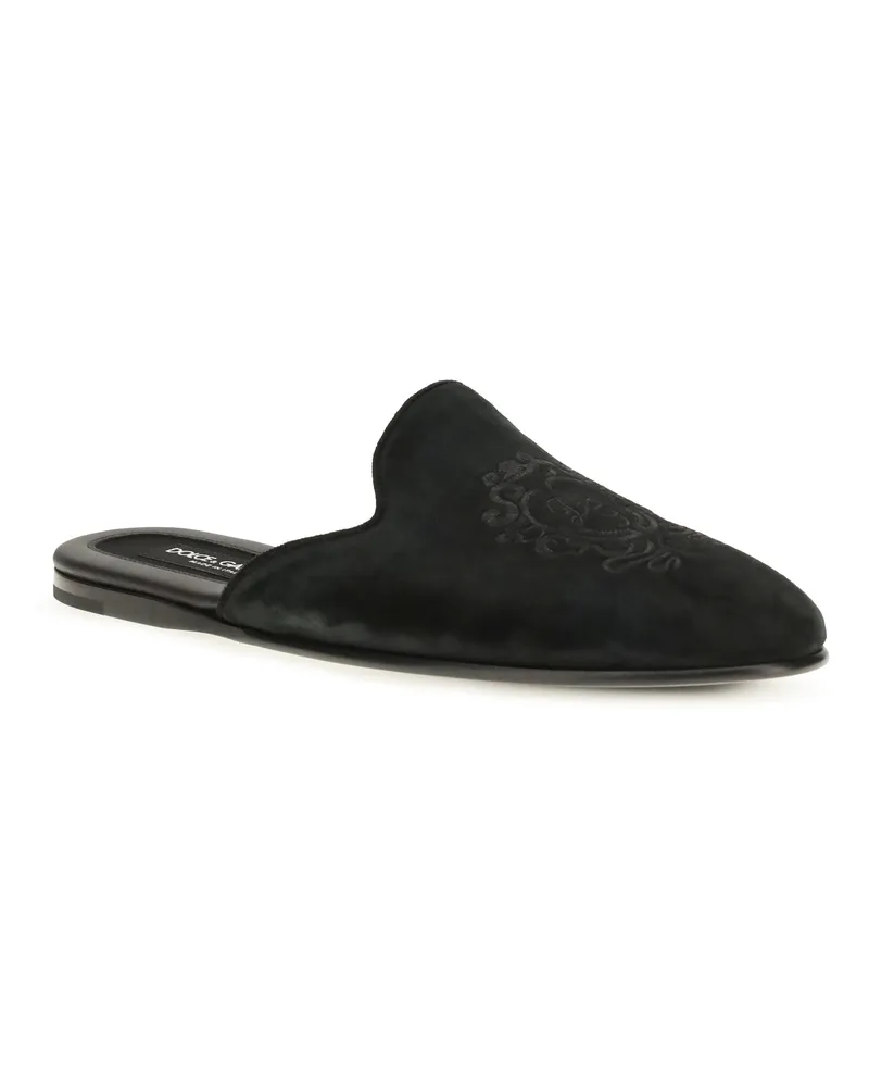 Dolce & Gabbana Men's Calfskin Leather Mules Nero Sandal Black