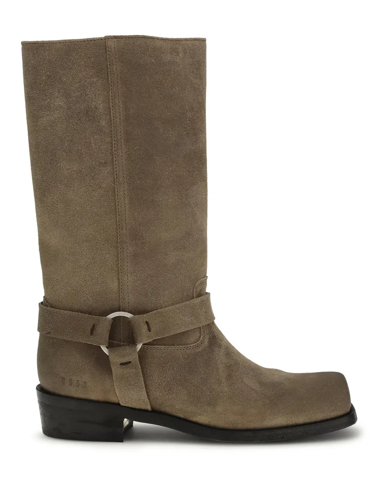 Golden Goose Women's Suede Biker Boots Dark Beige Calf Leather Beige