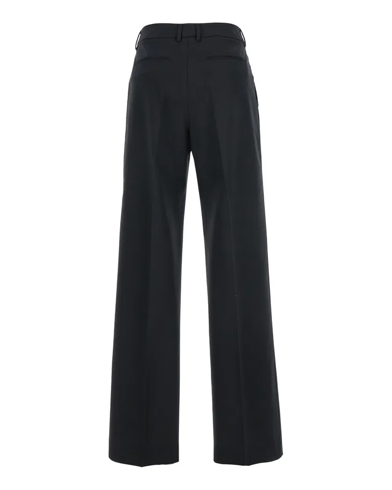 PT TORINO Women's High-Waisted Wool Trousers, Black Blend Black