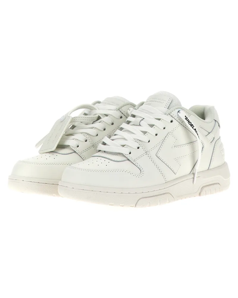 OFF-WHITE Men's White Calfskin Low Top Sneakers White