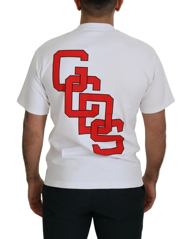 GCDS Logo-Print Cotton T-Shirt — White White