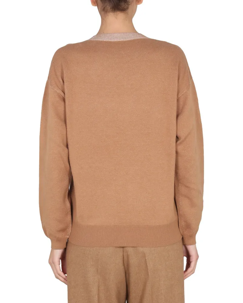 Ballantyne Embroidered Logo Sweater — Beige Beige