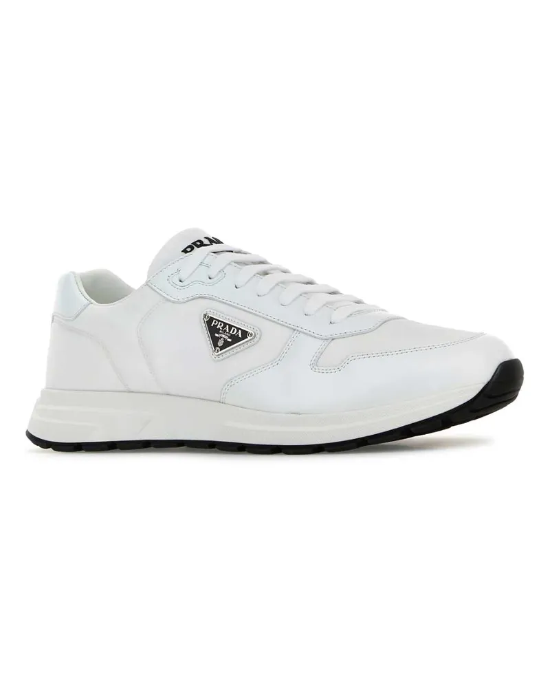 Prada Men's White Nylon And Leather Prax 2.0 Sneakers Bianconero Poliammidericiclata-Vitello White