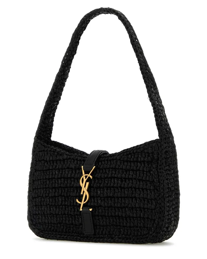 Saint Laurent Women's Le Shoulder Bag Black Raffia Calf Black