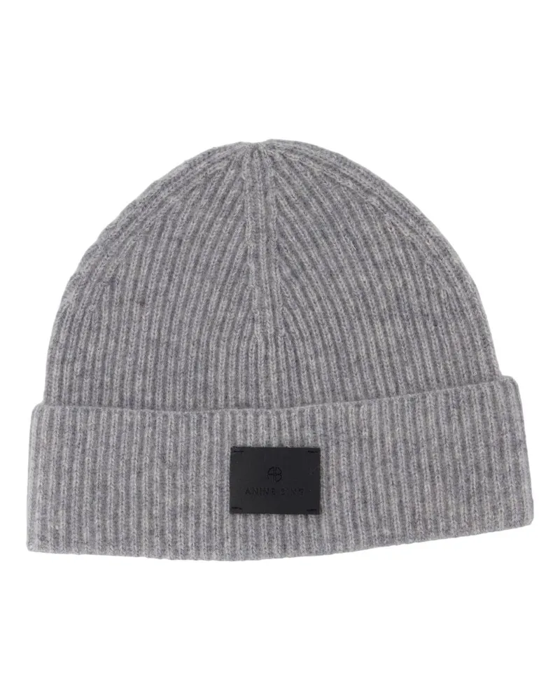 Anine Bing Women's Carley Beanie -  Cashmere Grey Accessories Hats Gray
