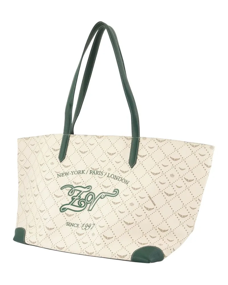 Zadig & Voltaire Women's Xl Monogram Tennis Shopper Bag -  Synthetic White Totes-Shopping-Bags Beige