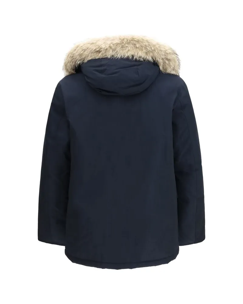 Woolrich Men's Blue Cotton Parka Clothing Navy