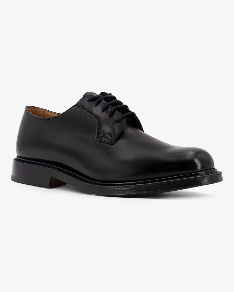 Church's Men's Lace-Up Shoes Shannon Leather Black Flat Black