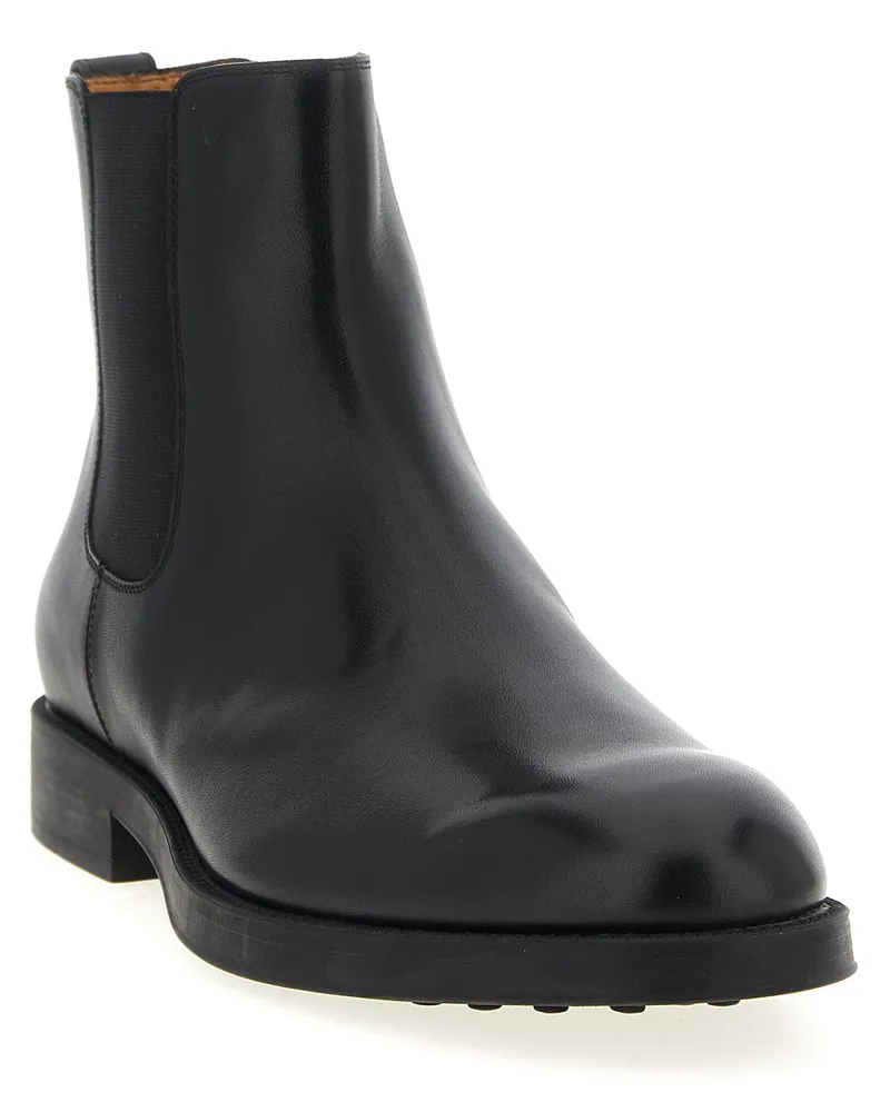 TOD'S Leather Chelsea Boots — Black Black