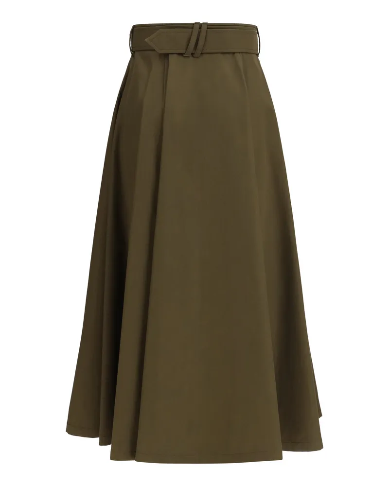 Burberry Women's Trench Midi Skirt Juniper Cotton Green