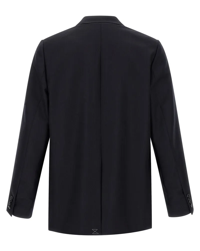 Dries van Noten Men's Blue Wool Blazer Clothing Black