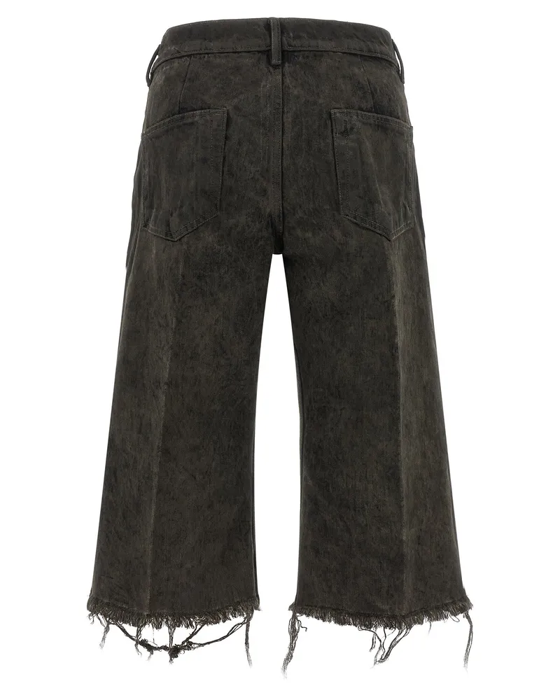 Rick Owens Bolan Cutoff Bermuda Shorts — Black Black