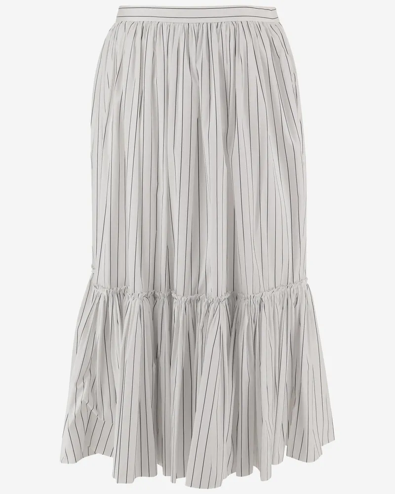 Jil Sander Women's Skirt Striped Cotton White White