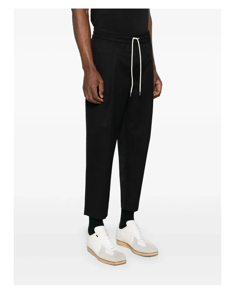 Drôle de Monsieur Twill Cropped Trousers — Black Black