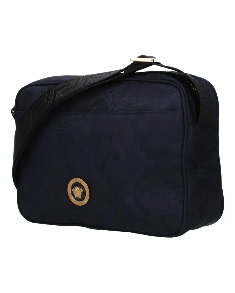 Versace Men's Blue Fabric Crossbody Bag Navy